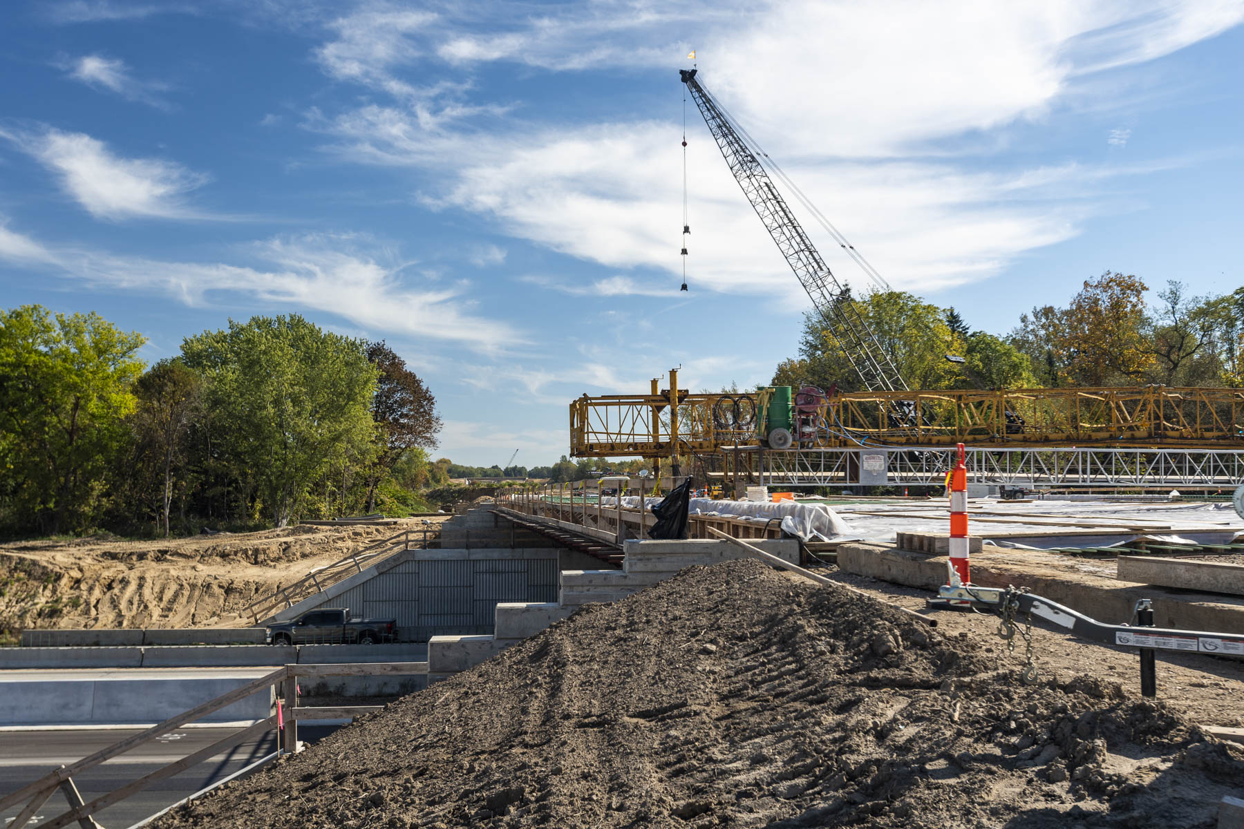 US-31 Connector construction with crane