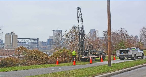 Carter Road Slope Stabilizations with drill rig